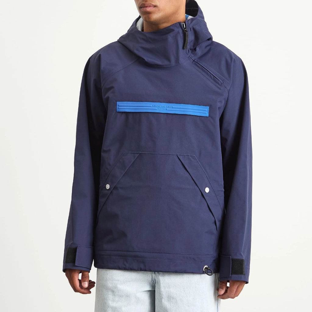 Stone Island Men's Marina 3L Performance Pertex Popover Jacket Navy Blue